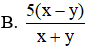 Rút gọn phân thức  5x 2 − 10xy + 5y 2 x 2 − y 2  ta được (ảnh 1)