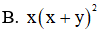 Mẫu thức chung của hai phân thức  x + 2 y x 2 y + x y 2  và  x − 4 y x 2 + 2 x y + y 2  là (ảnh 1)
