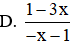 Thực hiện phép tính sau  ( 2 x 3 x + 1 − 1 ) : ( 1 − 8 x 2 9 x 2 − 1 ) , ta được kết quả là (ảnh 1)