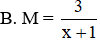 Cho M = ( x + 1 x − 1 − x − 1 x + 1 ) : 4 x 3 x − 3 Rút gọn M ta được (ảnh 1)
