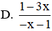 Thực hiện phép tính sau  ( 2 x 3 x + 1 − 1 ) : ( 1 − 8 x 2 9 x 2 − 1 )  ta được kết quả là (ảnh 1)