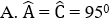 Tứ giác ABCD có AB = BC, CD = DA,  ˆ B  = 1000,  ˆ D  = 700. Tính  ˆ A ,   C (ảnh 1)