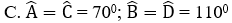Tính số đo các góc của hình bình hành ABCD biết  ˆ D − ˆ C  = 300. Ta được (ảnh 1)