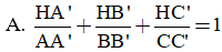 Cho tam giác ABC với ba đường cao AA’, BB’, CC’. Gọi H là trực tâm (ảnh 1)