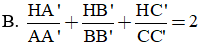 Cho tam giác ABC với ba đường cao AA’, BB’, CC’. Gọi H là trực tâm (ảnh 1)