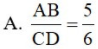 Viết tỉ số cặp đoạn thẳng có độ dài như sau: AB = 12cm, CD = 10 cm (ảnh 1)