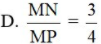 Cho ΔMNP, MA là phân giác ngoài của góc M, biết  N A P A = 3 4 (ảnh 1)
