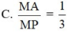 Cho ΔMNP, MA là phân giác ngoài của góc M, biết  N A P A = 1 3 (ảnh 1)