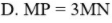 Cho ΔMNP, MA là phân giác ngoài của góc M, biết  N A P A = 1 3 (ảnh 1)