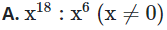 Số x12 (với x ≠ 0) không bằng số nào trong các số sau đây (ảnh 1)