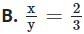 Biết rằng  2 x − y x + y = 2 3 .  Khi đó tỉ số  x y ( y ≠ 0 )  bằng (ảnh 1)