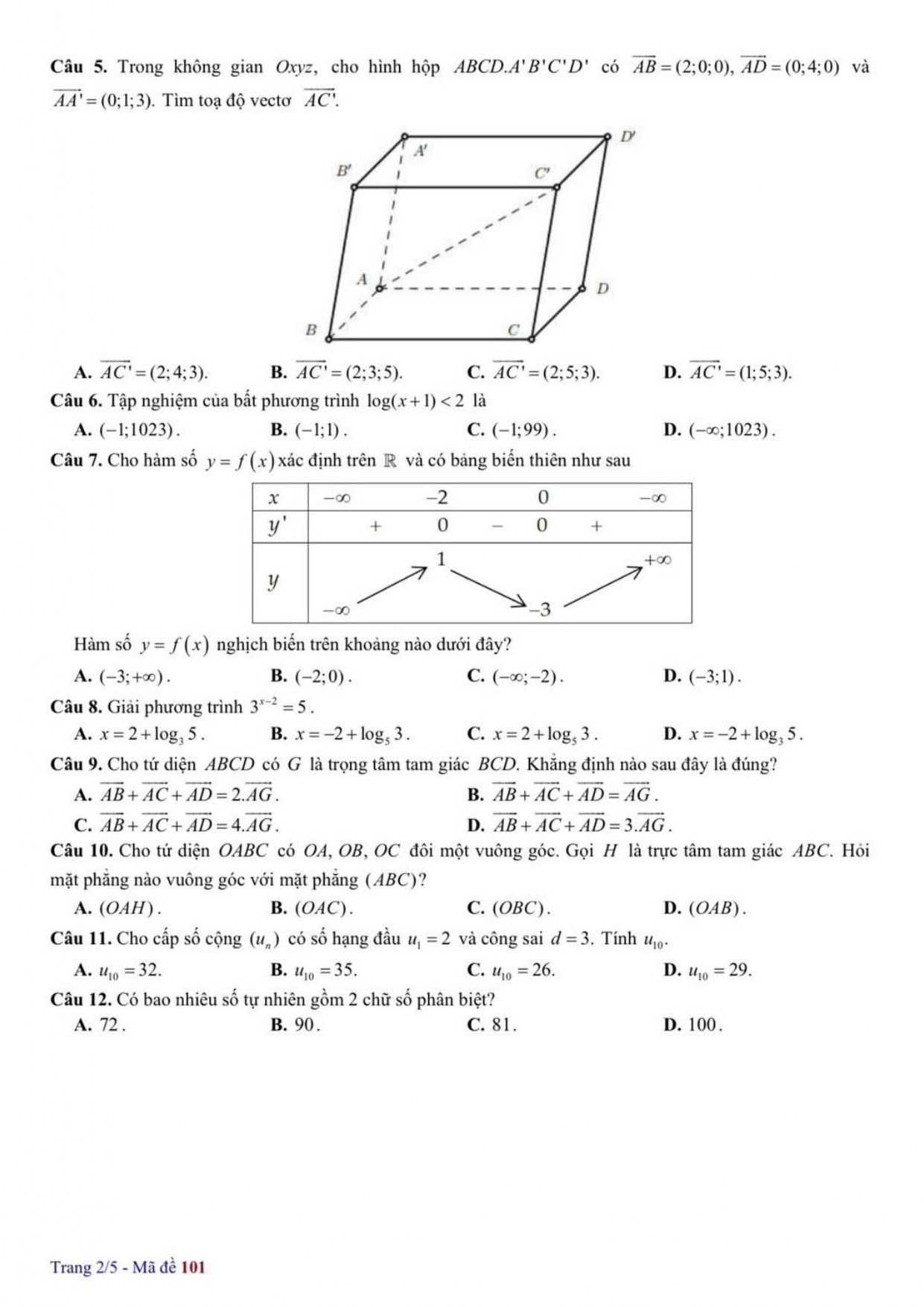 Đề thi thử THPT Quốc gia 2025 môn Toán THPT Chuyên Hạ Long (Quảng Ninh) có đáp án  (ảnh 1)