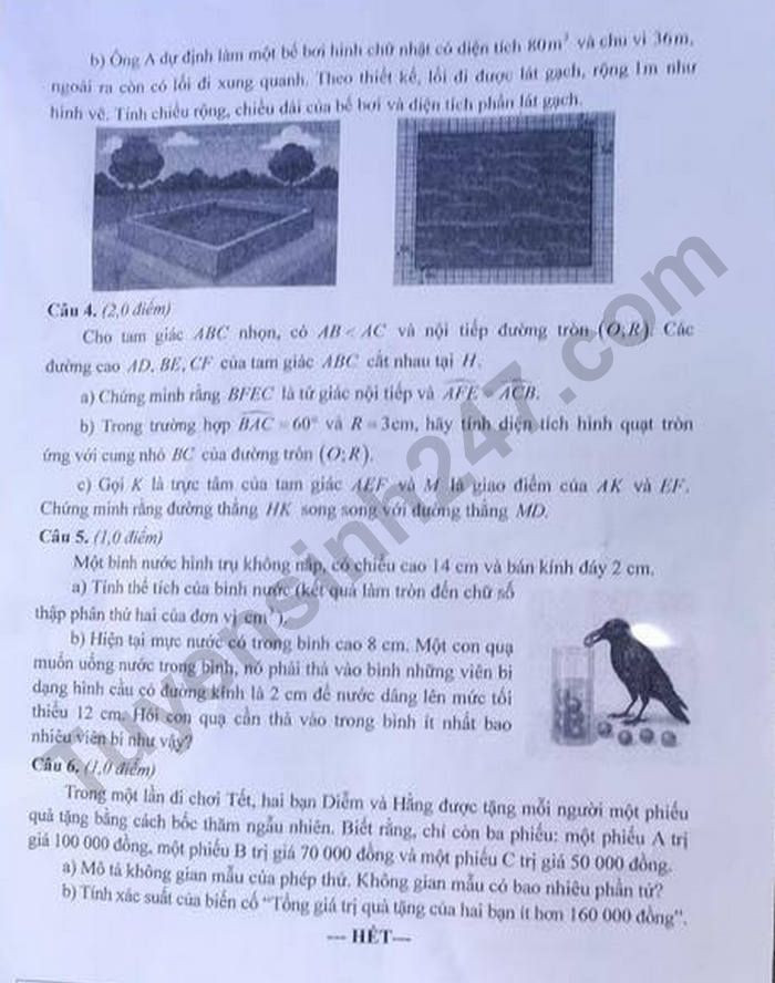 Đề thi vào 10 môn Toán chính thức TP Đà Nẵng (2025 - 2026) mới nhất kèm đáp án (ảnh 1)