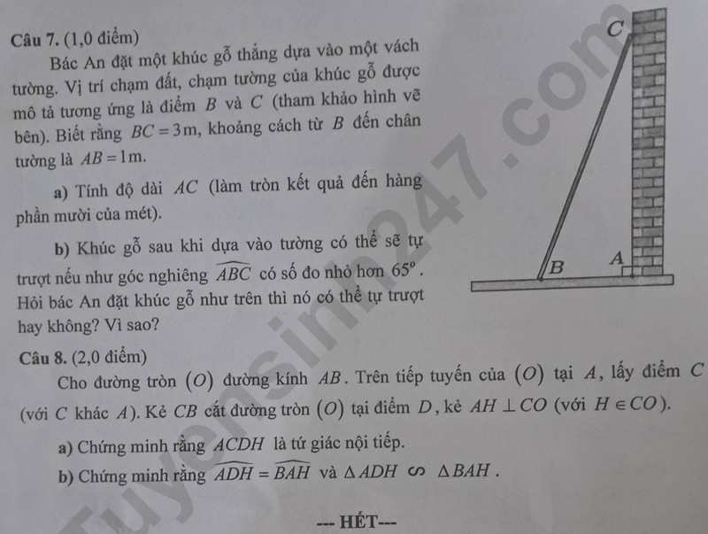 Đề thi vào 10 môn Toán chính thức Tỉnh Đồng Tháp (2025 - 2026) mới nhất kèm đáp án (ảnh 1)