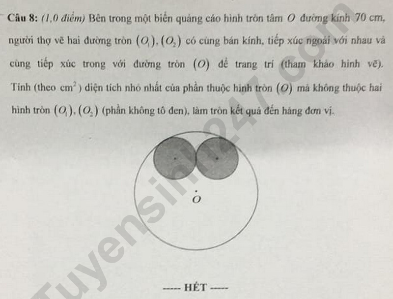 Đề thi vào 10 môn Toán chính thức Tỉnh Tây Ninh (2025 - 2026) mới nhất kèm đáp án (ảnh 1)
