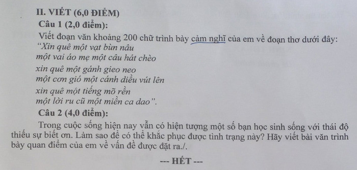Đề thi vào 10 môn Văn chính thức Tỉnh Ninh Thuận (2025 - 2026) mới nhất kèm đáp án (ảnh 1)