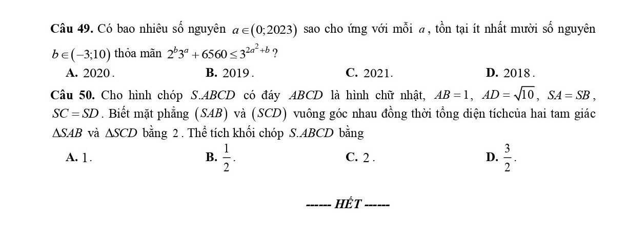 Đề thi thử THPT Quốc gia 2024 môn Toán - THPT Lục Ngạn 1 (Bắc Giang) có đáp án (ảnh 1)