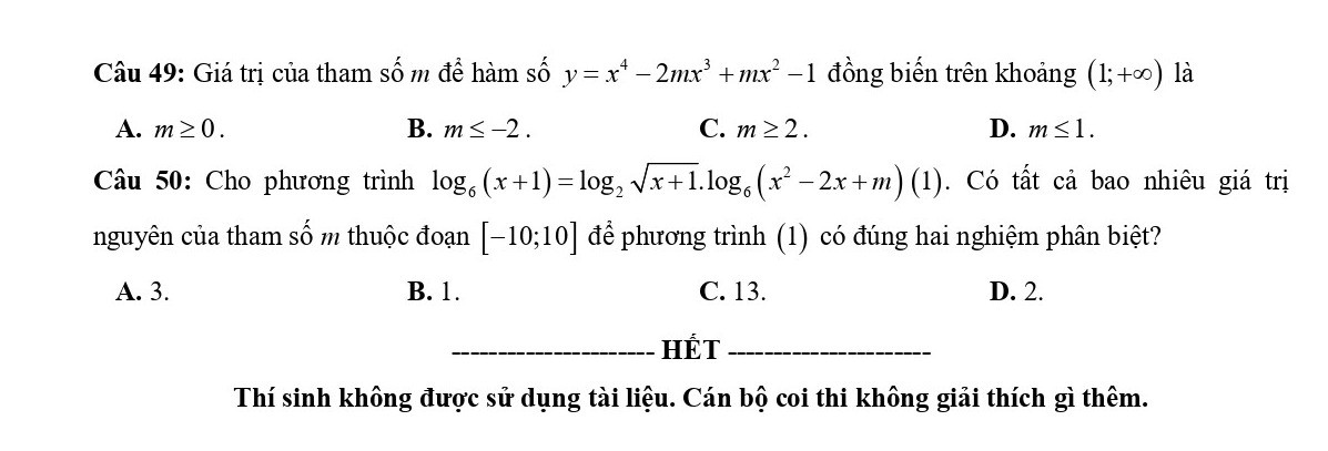 Đề thi thử THPT Quốc gia 2024 môn Toán - THPT Lý Thái Tổ (Bắc Ninh) có đáp án (ảnh 1)