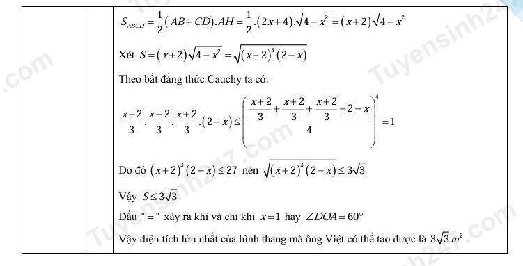 Đề thi vào 10 môn Toán chính thức Tỉnh Thanh Hóa (2025 - 2026) mới nhất kèm đáp án (ảnh 1)