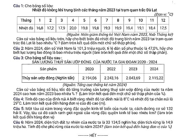 Đề thi thử THPT Quốc gia 2026 môn Địa lí trường THPT Đông Triều (Quảng Ninh) có đáp án (ảnh 1)