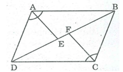  Cho hình bình hành ABCD. Đường phân giác của các góc A và C (ảnh 1)
