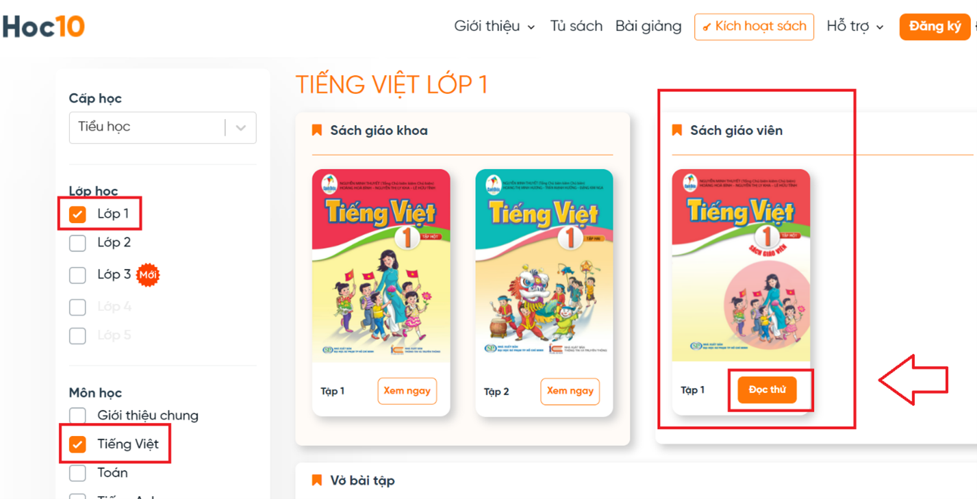 Hướng dẫn cách xem trực tuyến và tải PDF sách Tiếng Việt lớp 1 Cánh diều (ảnh 1)