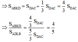 Cho hình bình hành ABCD. Gọi K và L là hai điểm thuộc BC sao cho BK = KL = LC (ảnh 1)