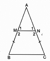 Cho tam giác ABC cân tại A. Trên cạnh AB, AC lấy các điểm M, N (ảnh 1)