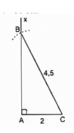 Dựng tam giác ABC vuông tại A, biết cạnh huyền BC = 4,5cm (ảnh 1)