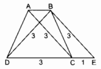 Dựng hình thang cân ABCD, biết hai đáy AB = lcm, CD = 3cm (ảnh 1)