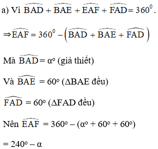 Cho hình bình hành ABCD có góc A = alpha > 90 độ. Ở phía ngoài hình bình hành (ảnh 1)