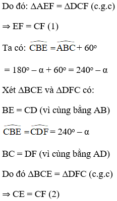 Cho hình bình hành ABCD có góc A = alpha > 90 độ. Ở phía ngoài hình bình hành (ảnh 1)