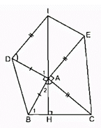 Cho tam giác ABC. Ở phía ngoài tam giác vẽ các tam giác vuông cân tại A (ảnh 1)
