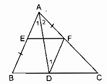 Cho tam giác ABC. Dựng đường thẳng song song với BC (ảnh 1)