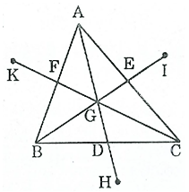 Cho tam giác ABC, các đường trung tuyến AD, BE, CF cắt nhau tại G (ảnh 1)