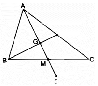 Cho tam giác ABC, đường trung tuyến AM và trọng tâm G (ảnh 1)