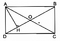 Cho hình chữ nhật ABCD. Gọi H là chân đường vuông góc kẻ từ A đến BD (ảnh 1)