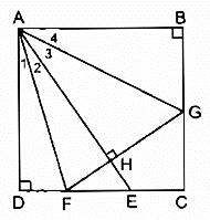  Cho hình vuông ABCD. Gọi E là một điểm nằm giữa C và D (ảnh 1)