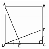 Cho hình vuông ABCD. Trên cạnh DC lấy điểm E, trên cạnh BC lấy điểm F (ảnh 1)