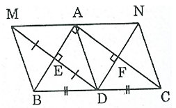Cho tam giác ABC vuông tại A, điểm D là trung điểm của BC (ảnh 1)