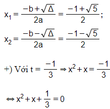 Giải phương trình bằng cách đặt ẩn phụ: 3(x^2 + x)^2 - 2(x^2 + x) - 1 = 0 (ảnh 1)