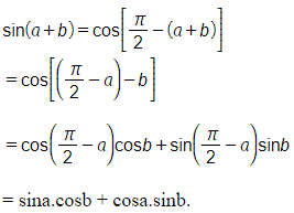Hãy chứng minh công thức sin(a + b) = sina.cosb + cosa.sinb (ảnh 1)