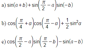 Rút gọn biểu thức sin (a+b) + sin (pi/2 - anpha)sin (-b) (ảnh 1)