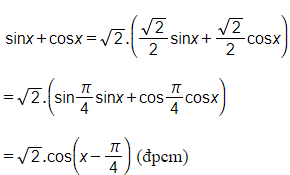 Dựa vào công thức cộng đã học sin (a + b) = sinacosb + sinbcosa (ảnh 1)