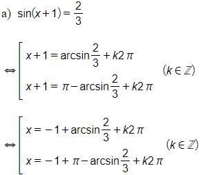 Giải các phương trình sau sin(x+1) = 2/3 (ảnh 1)