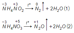 Trong phản ứng nhiệt phân các muối NH4NO2 và NH4NO3 số oxi hoá của nitơ (ảnh 1)