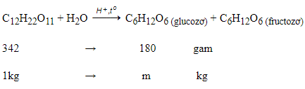Tính khối lượng glucozơ tạo thành khi thủy phân (ảnh 1)