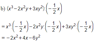Làm tính chia: (-2x^5 + 3x^2 – 4x^3) : 2x^2 (ảnh 1)