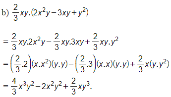 Làm tính nhân: 5x^2.(3x^2 – 7x + 2) (ảnh 1)