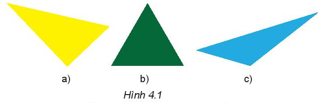 Trong các hình dưới đây (H.4.1), hình nào là tam giác đều (ảnh 1)